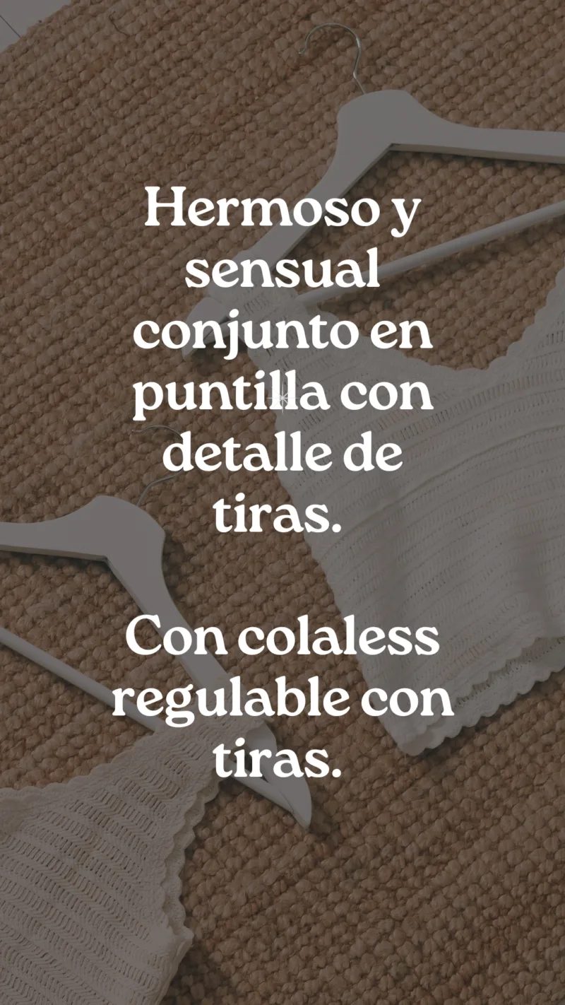 Conjunto Encaje Puntilla Arnes (art 2033) Talle 85 al 100