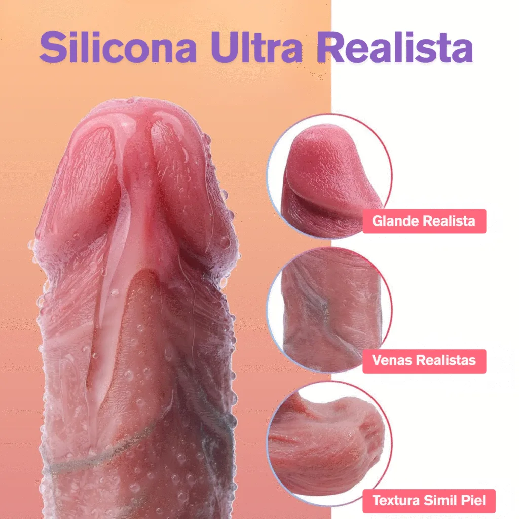 Consolador Pene vibrador con movimiento (Sube-Baja)