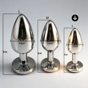 Plug Dilatador Anal Acero Strass - Metalico - Chico: imagen 2