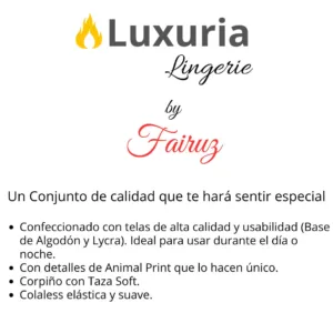 Conjunto Animal Print Bustier Soft Push Up (art 5107) Talle 85 al 100: imagen 5
