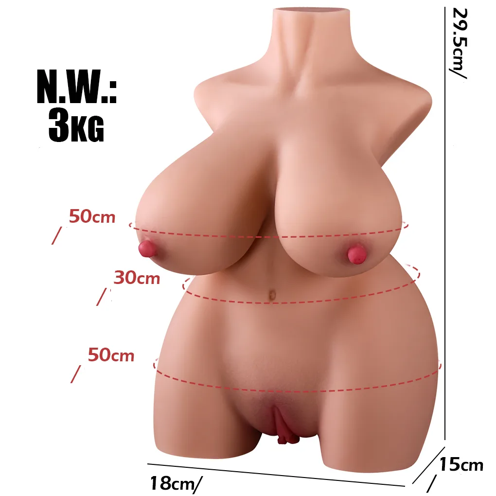 Torso Masturbador pecho vagina ano 30cm - Imagen 2