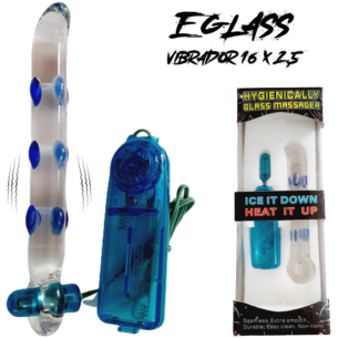 Erotic Dildo E-Glass Massager- Vara Juguete de Vidrio Templado con Vibrador Regulable