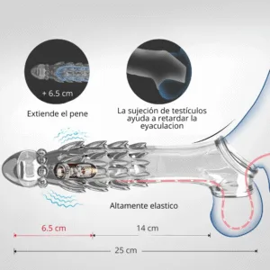 Funda peneana con Vibrador, escamas y agarre de testiculos: imagen 4